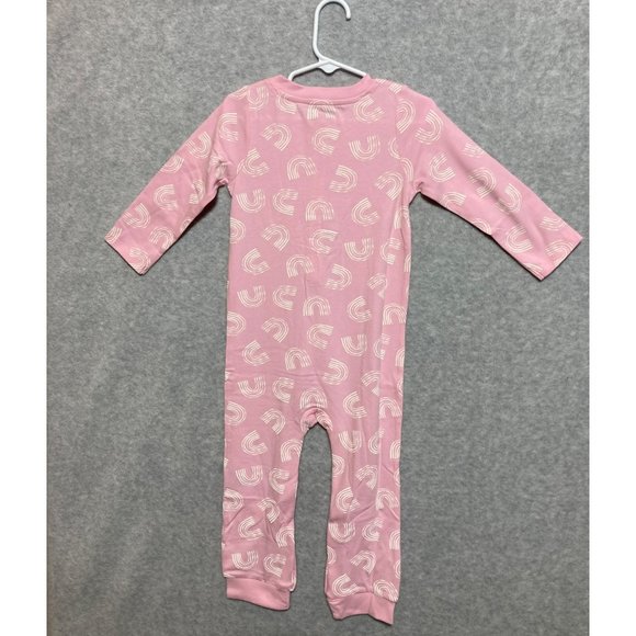 Cat and Jack Baby Girl 24 m 2pk Adaptive Rompers 'Worth Waiting For' Pink Gray - Picture 3 of 11